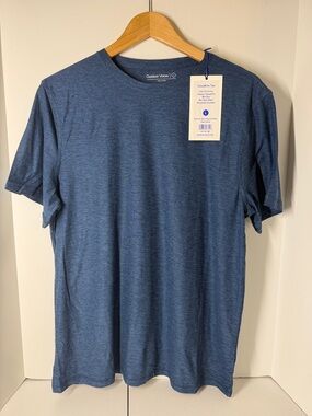 Outdoor Voices Men's CloudKnit Tee Classic Casual Fit Heather Navy Crew Tee NWT